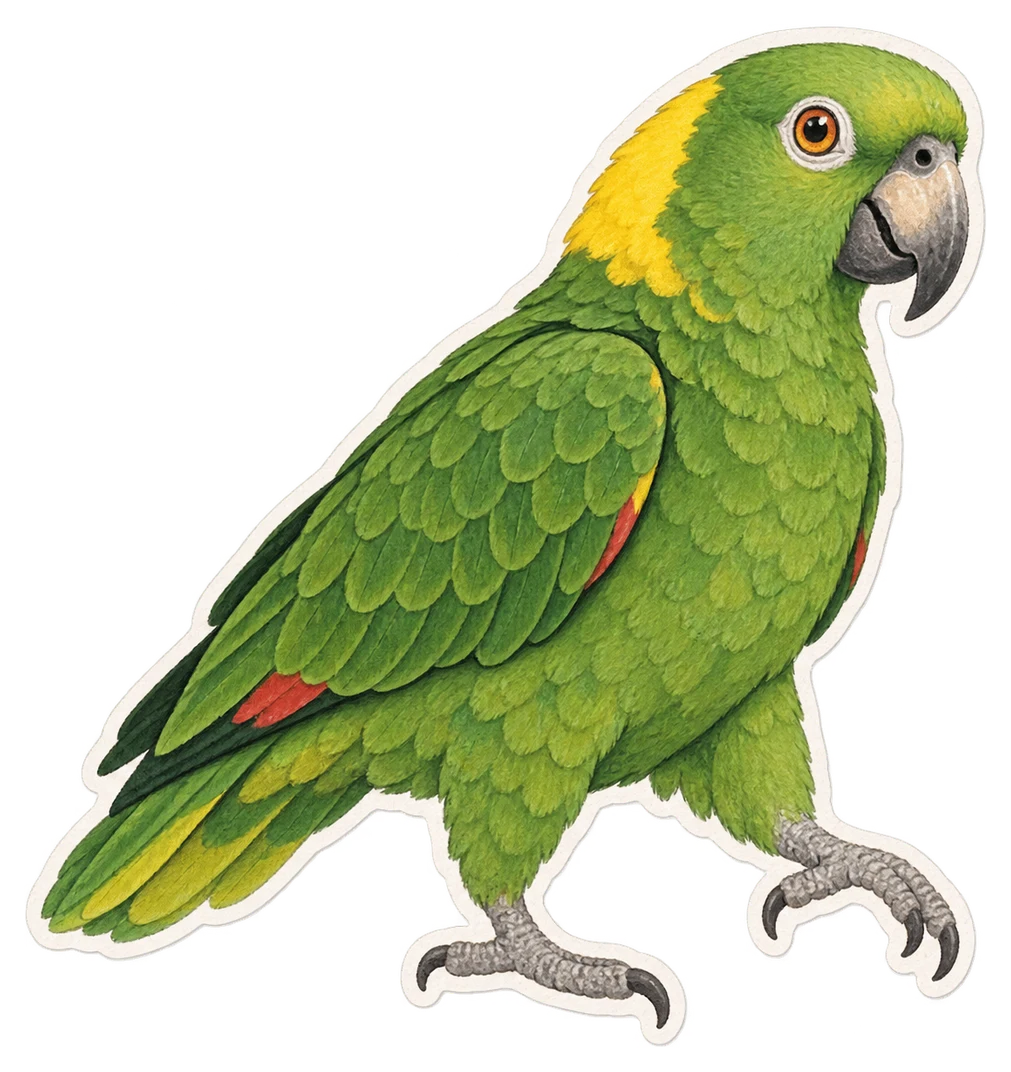 Le perroquet amazone à nuque jaune (Amazona auropalliata)