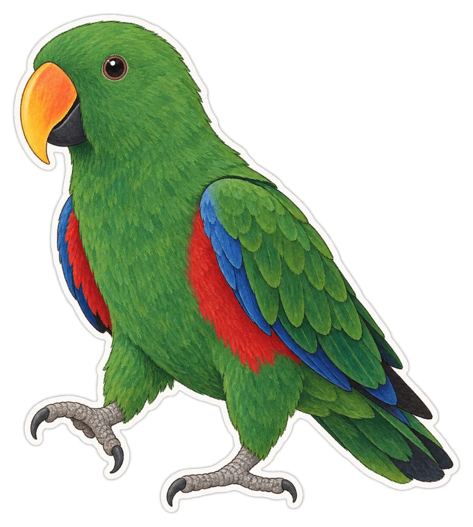 Le perroquet éclectus (Eclectus roratus)