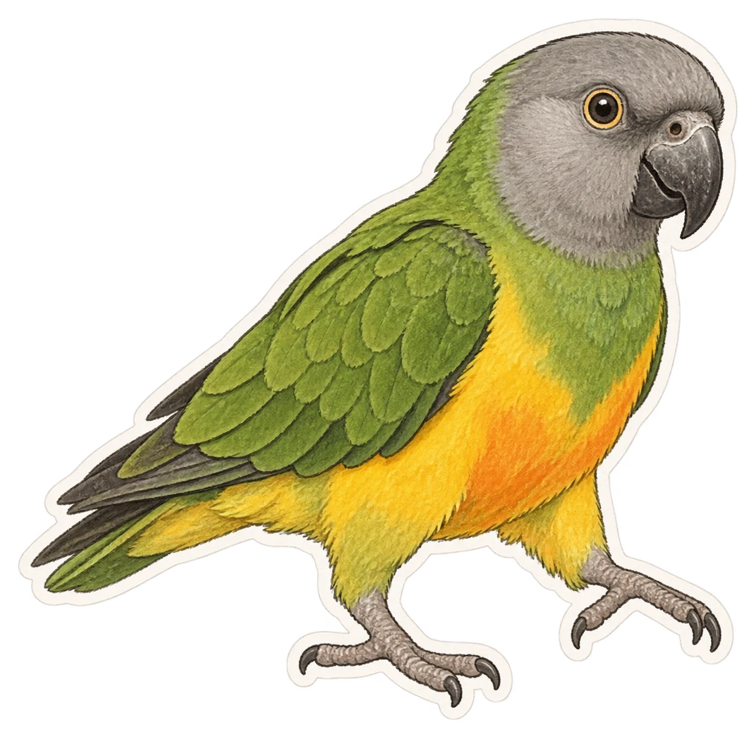 Le perroquet youyou (Poicephalus senegalus)