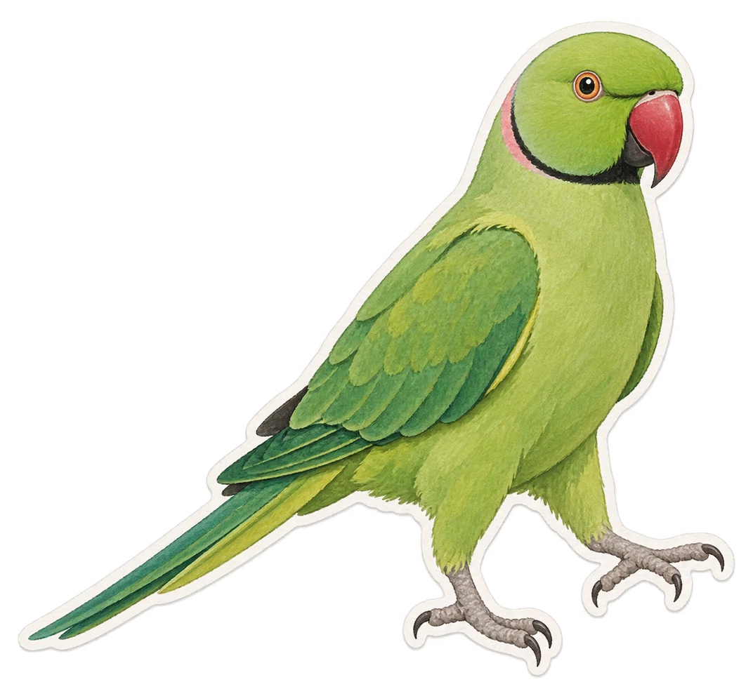 La perruche à collier (Psittacula krameri)
