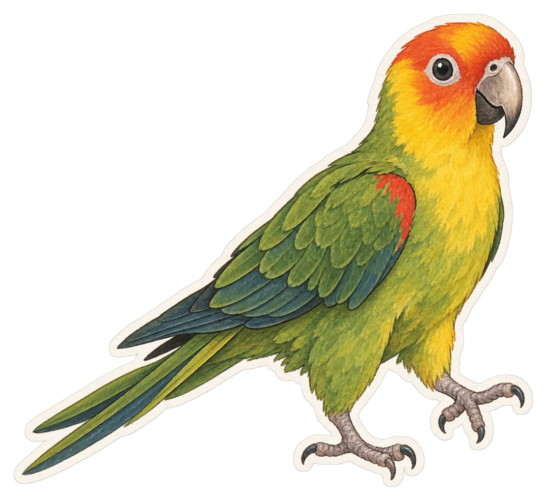 La perruche de Caroline (Conuropsis carolinensis)