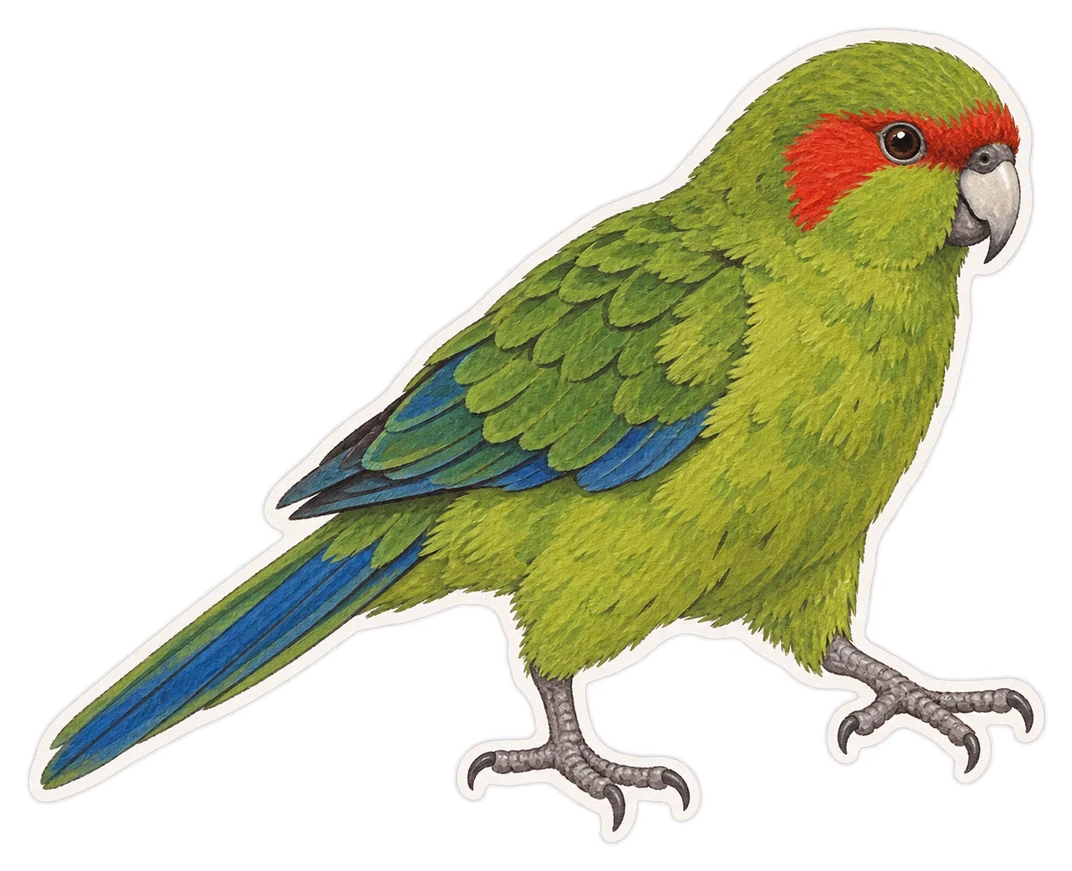 La perruche de Macquarie (Cyanoramphus erythrotis)