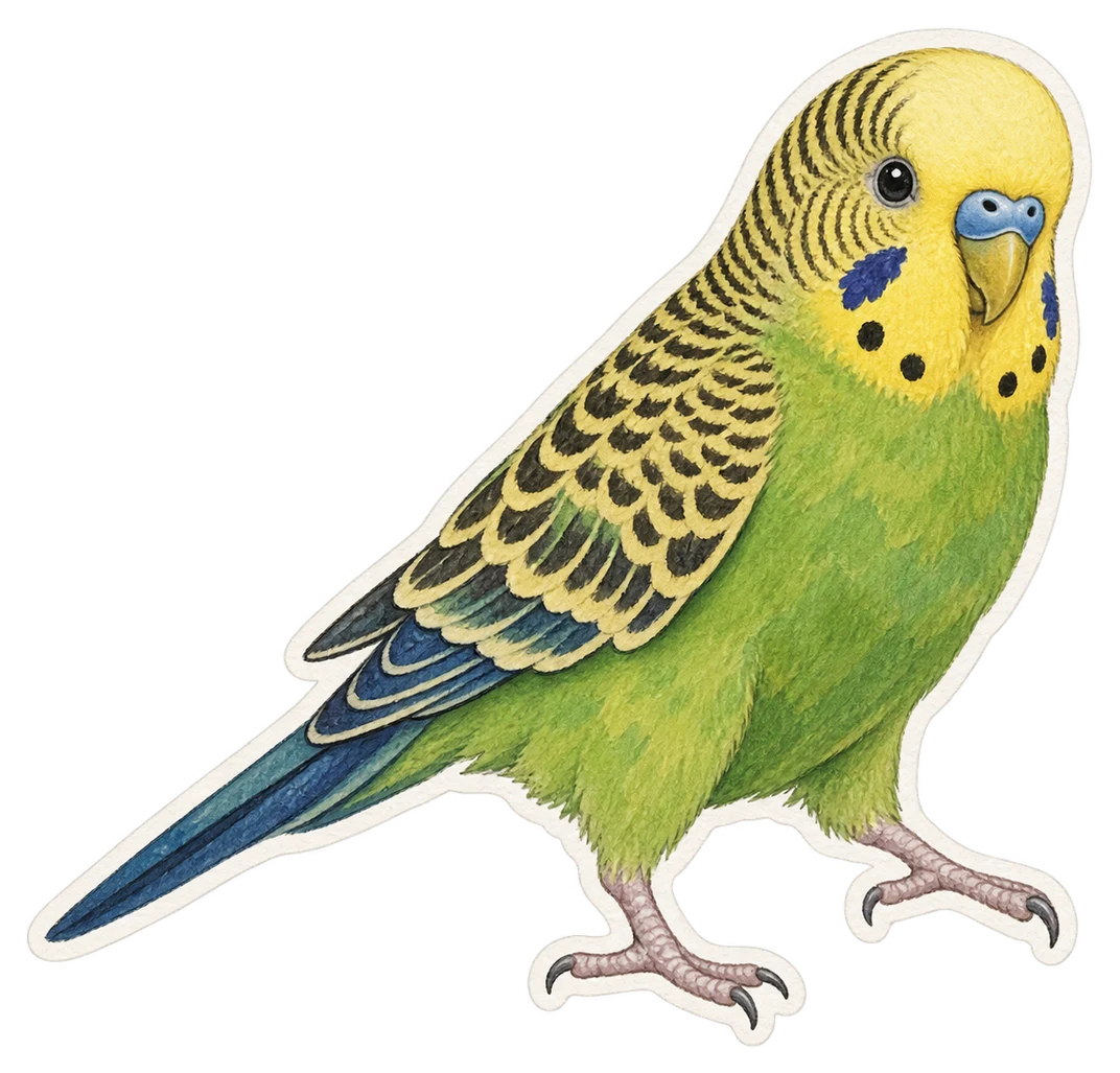 La perruche ondulée (Melopsittacus undulatus)