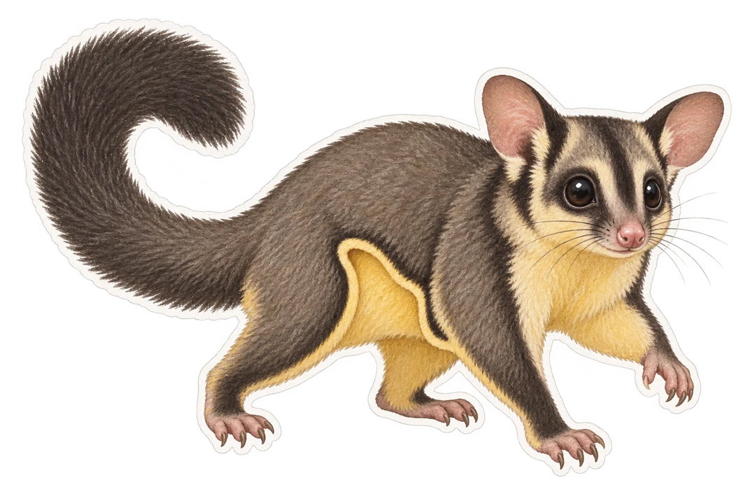 Le pétaure à ventre jaune (Petaurus australis)