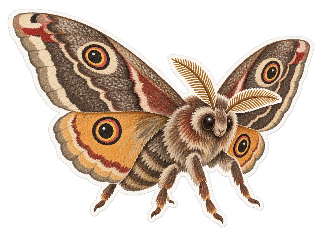 Le petit paon de nuit (Saturnia pavonia)