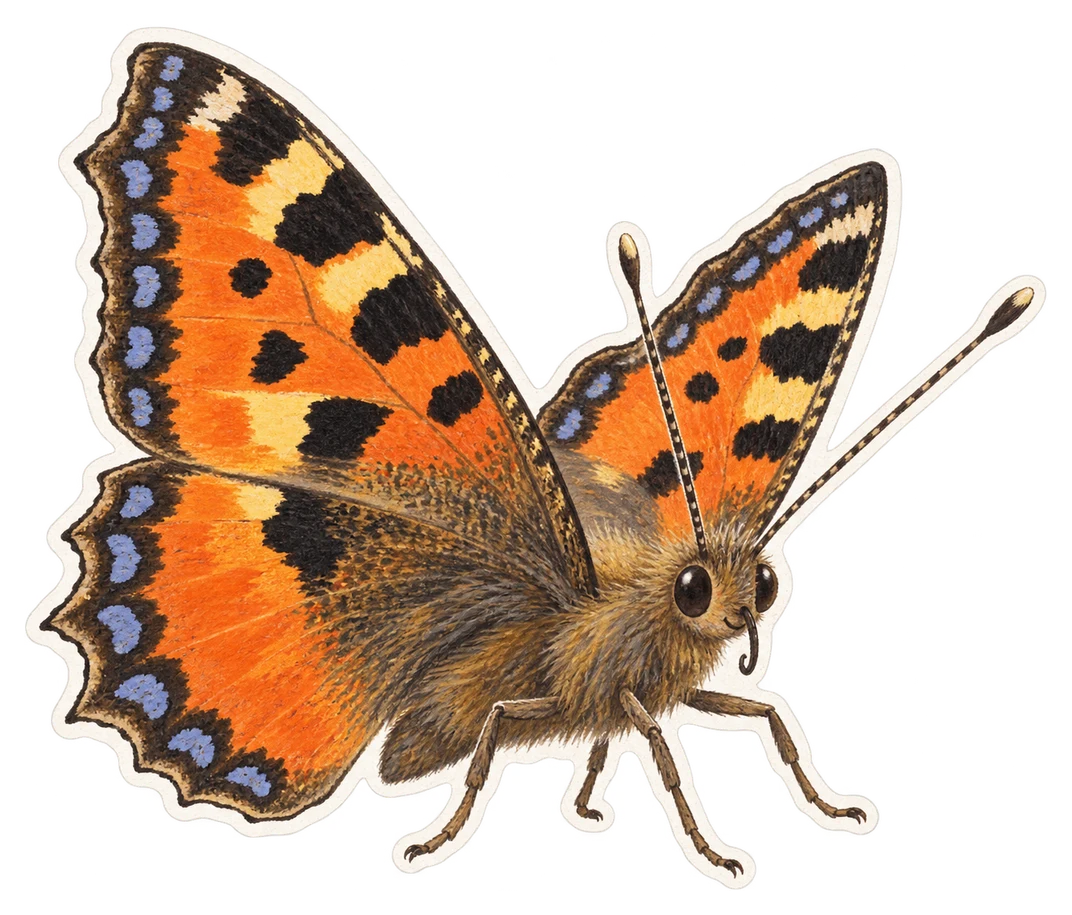 La petite tortue (Aglais urticae)