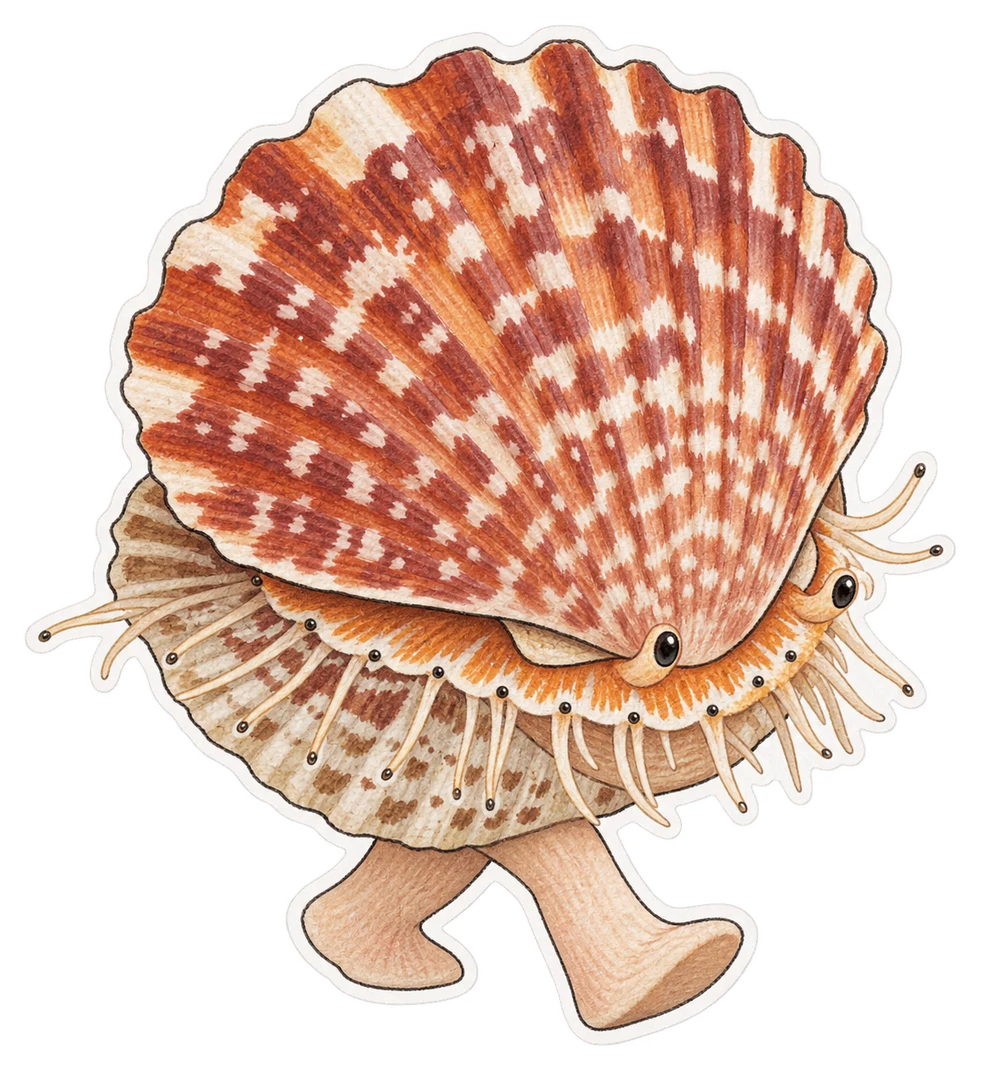Le pétoncle variable (Mimachlamys varia)