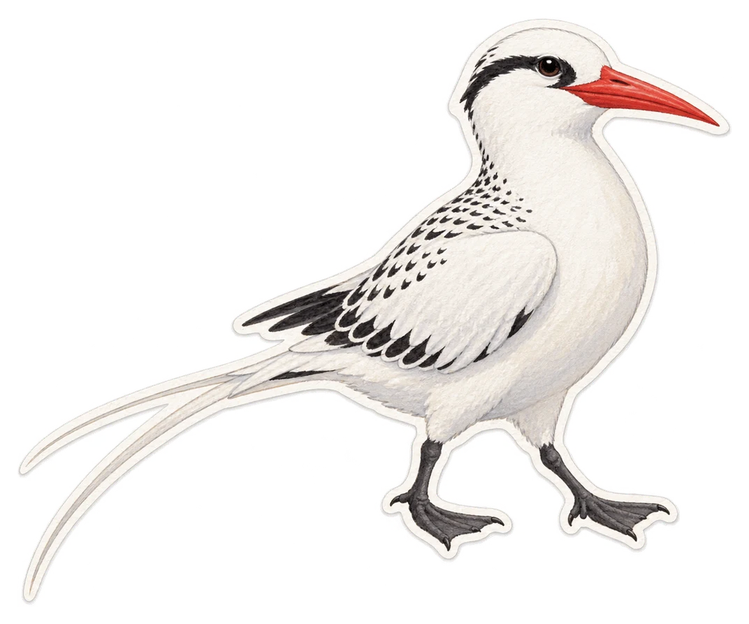 Le phaéton à bec rouge (Phaethon aethereus)