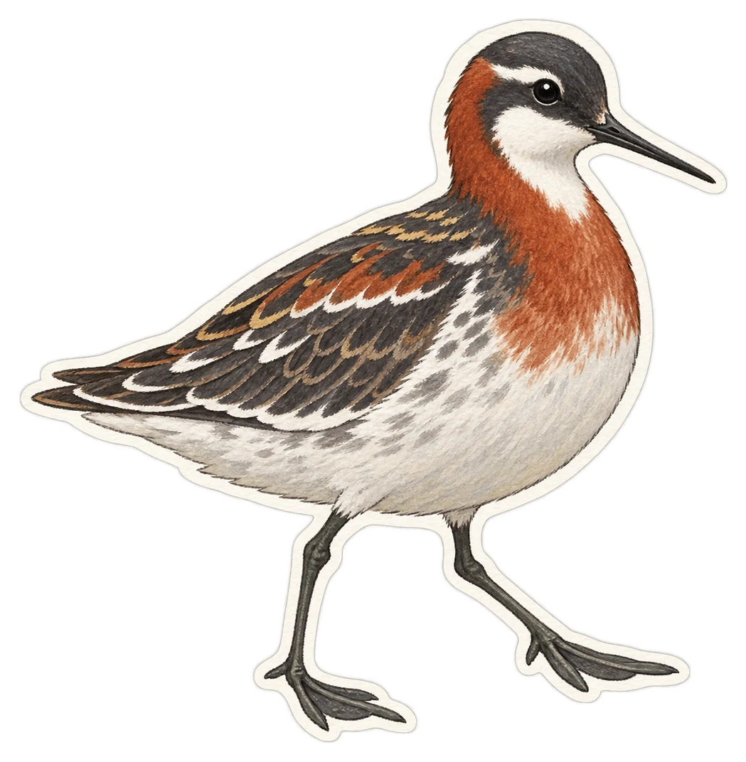Le phalarope à bec étroit (Phalaropus lobatus)