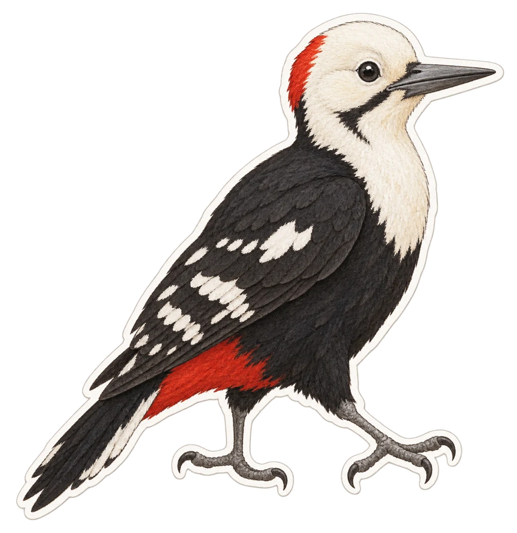 Le pic à tête blanche (Leuconotopicus albolarvatus)
