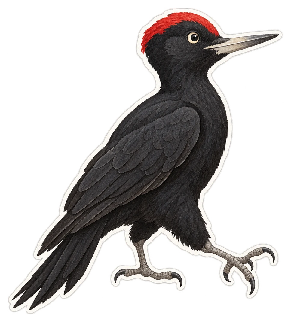 Le pic noir (Dryocopus martius)