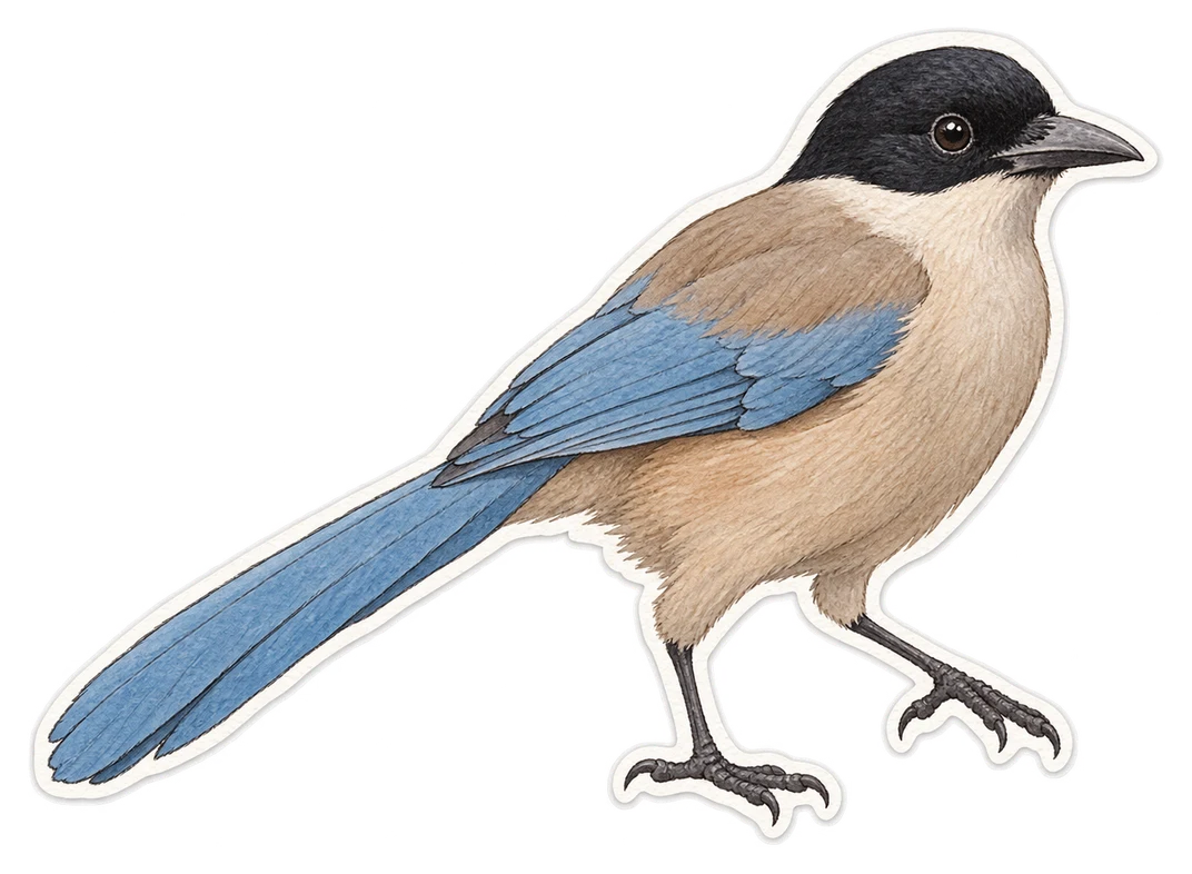 La pie-bleue ibérique (Cyanopica cooki)