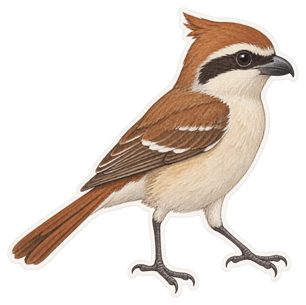La pie-grièche brune (Lanius cristatus)
