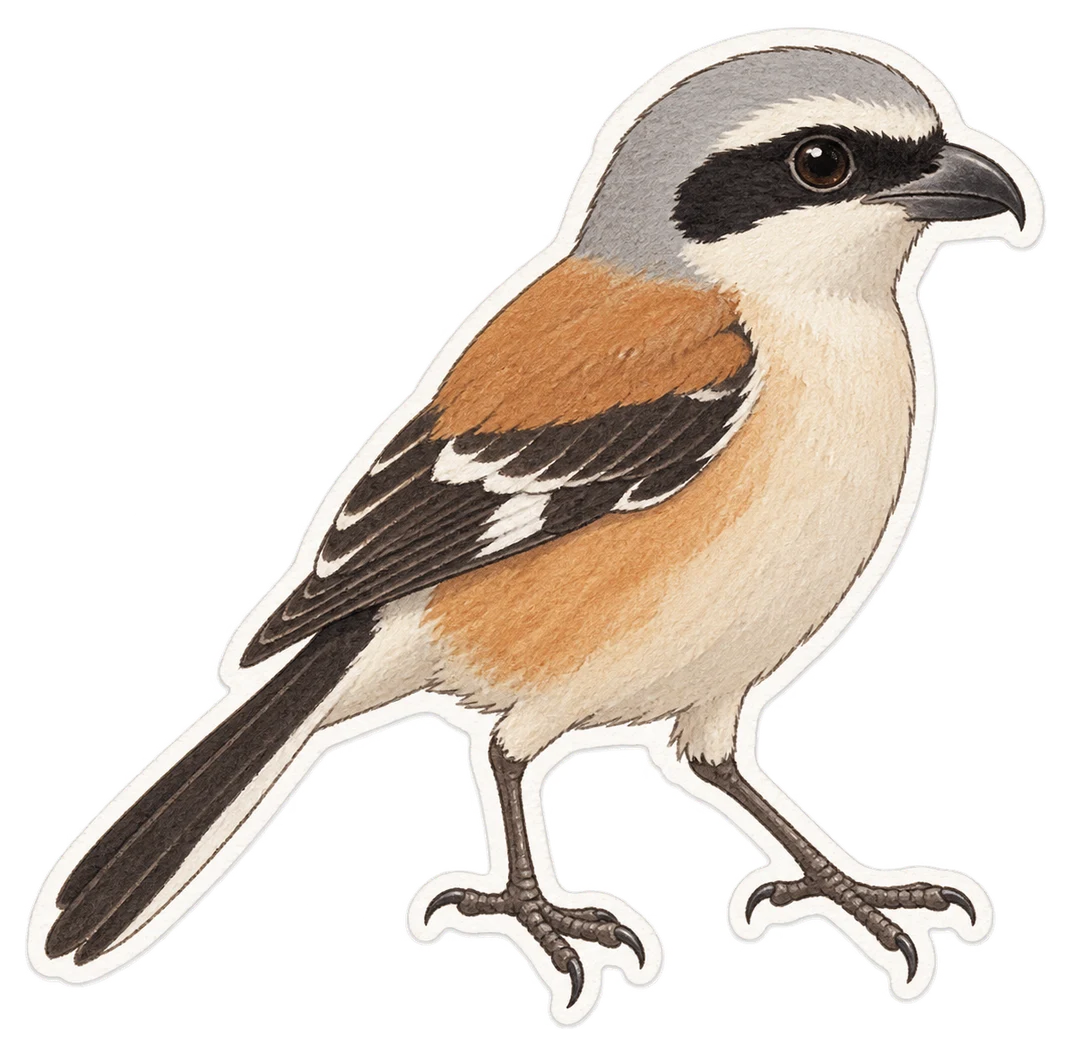 La pie-grièche masquée (Lanius nubicus)