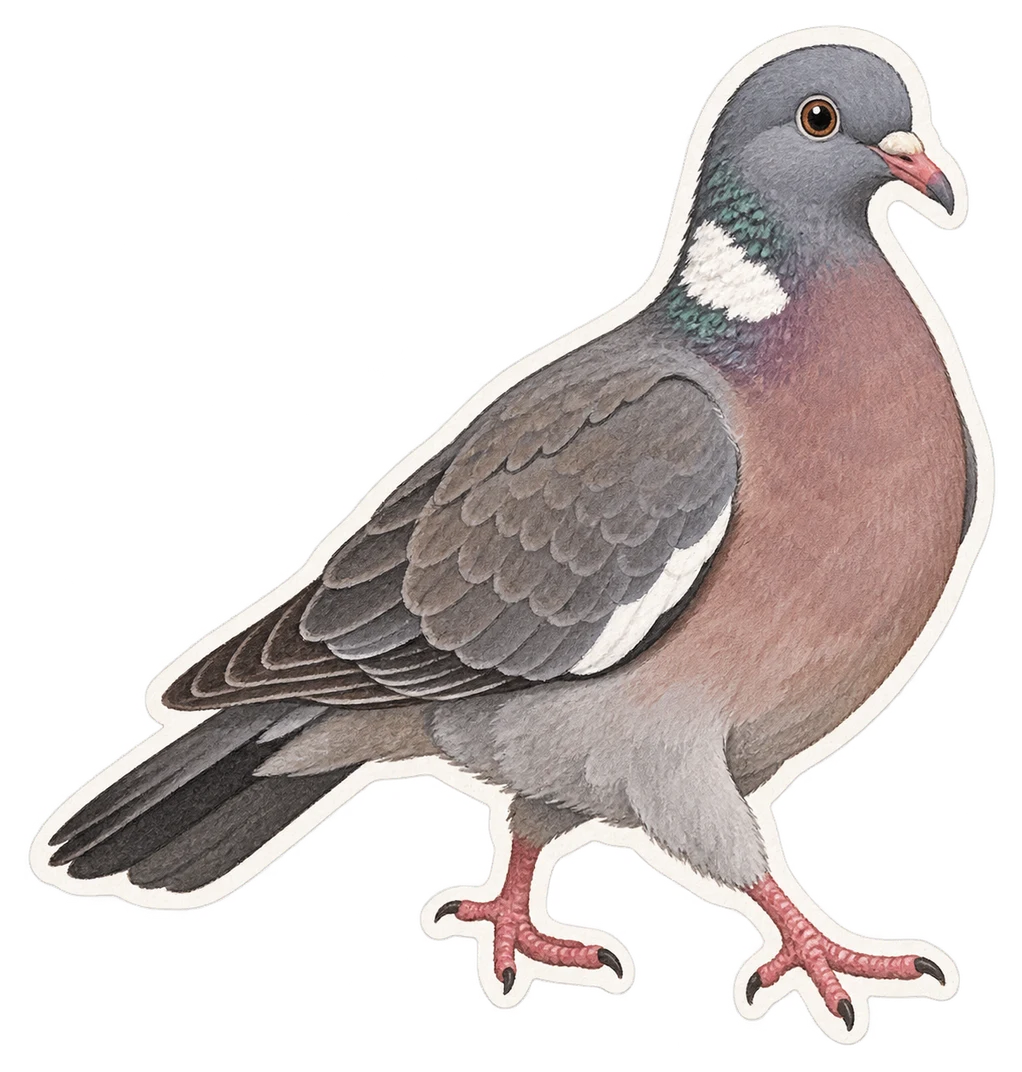 Le pigeon à collier blanc (Columba albitorques)