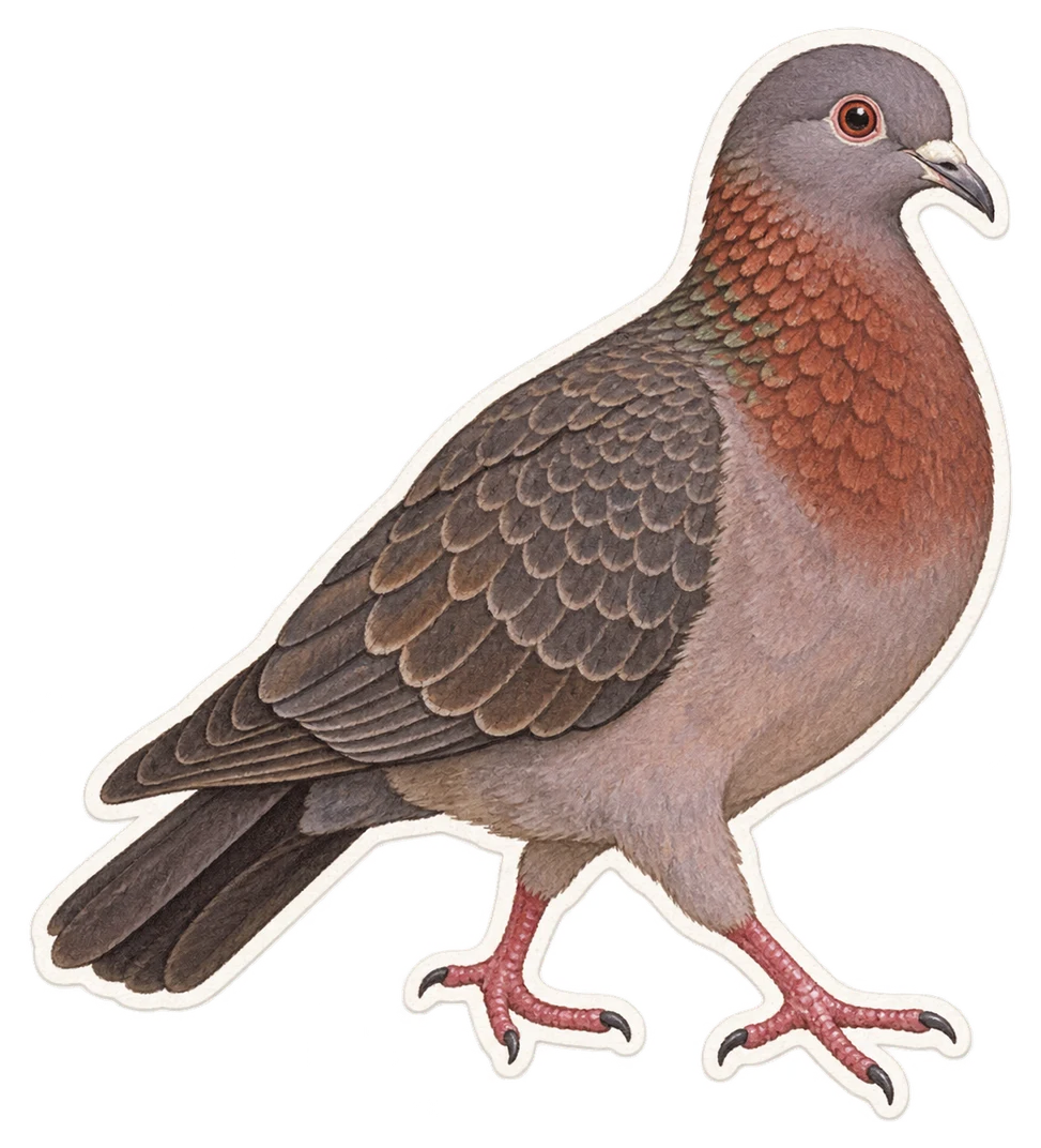 Le pigeon à cou rouge (Patagioenas squamosa)