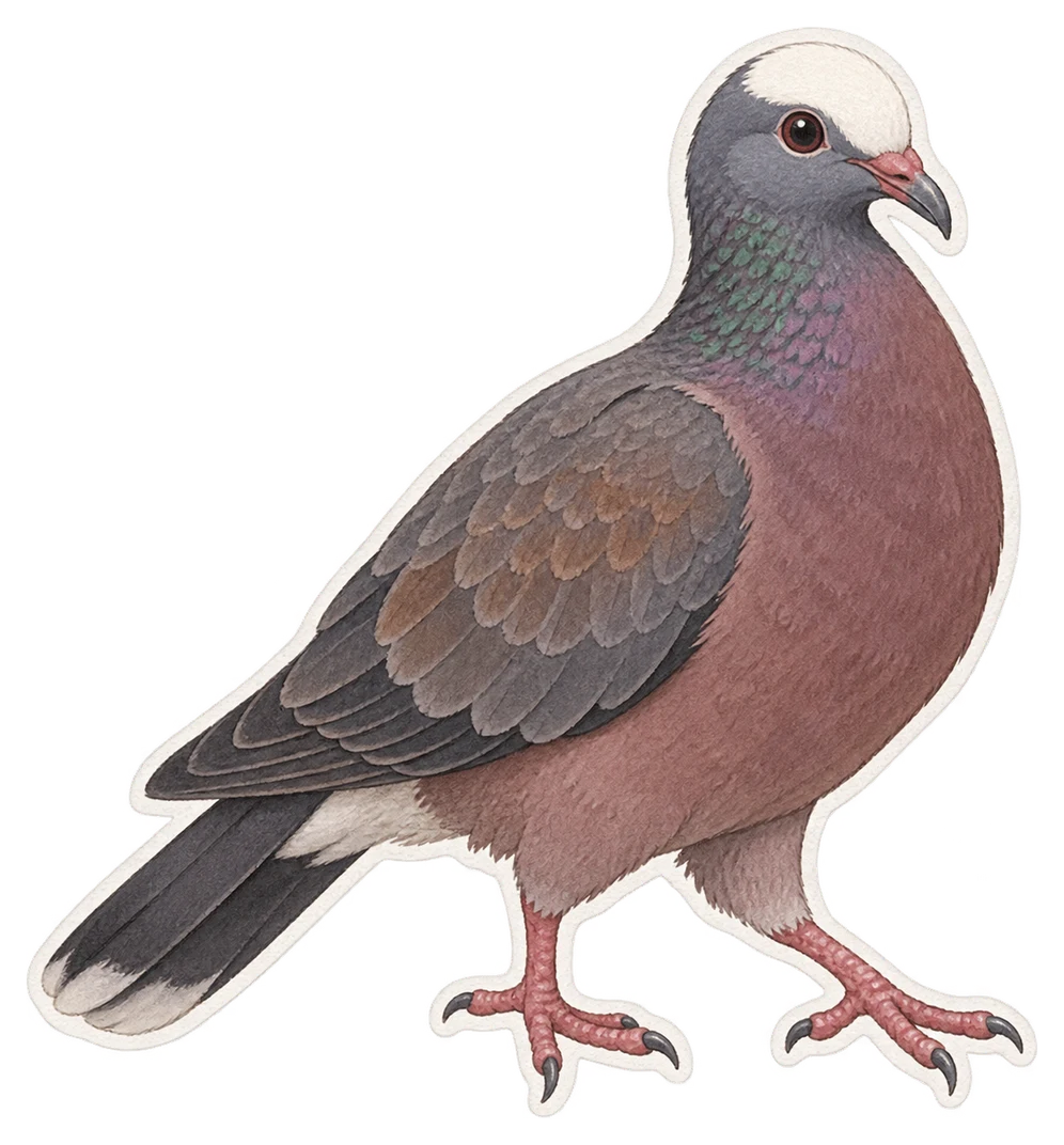 Le pigeon à couronne blanche (Patagioenas leucocephala)