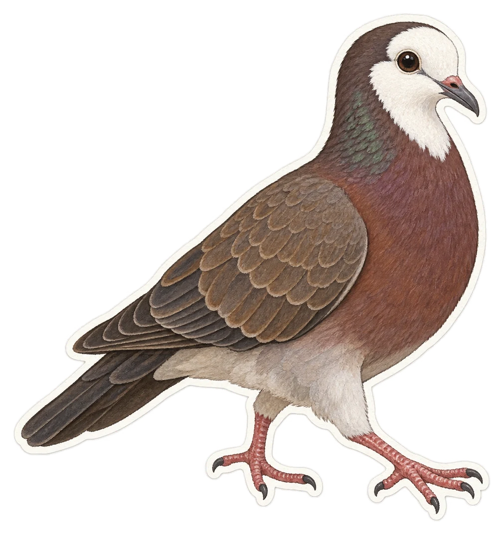 Le pigeon à masque blanc (Aplopelia larvata)