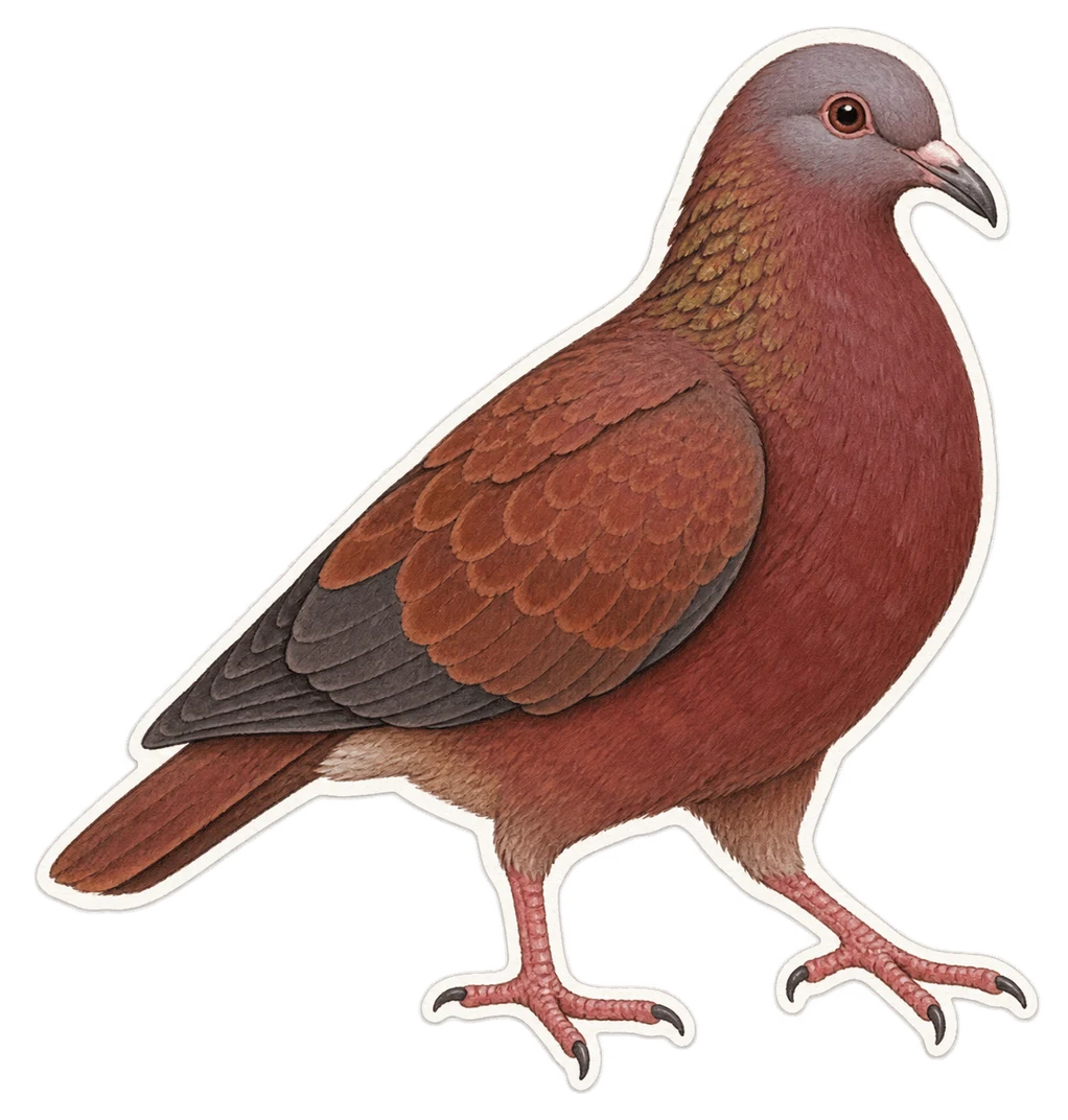 Le pigeon marron (Columba punicea)