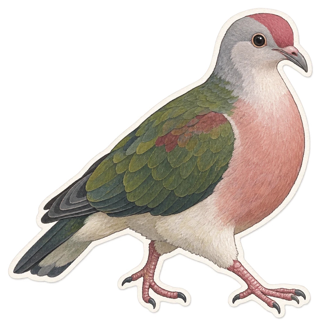 Le pigeon rose (Nesoenas mayeri)