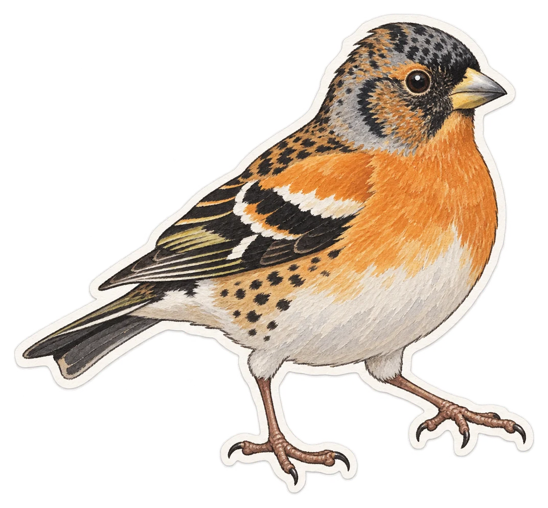 Le pinson du Nord (Fringilla montifringilla)