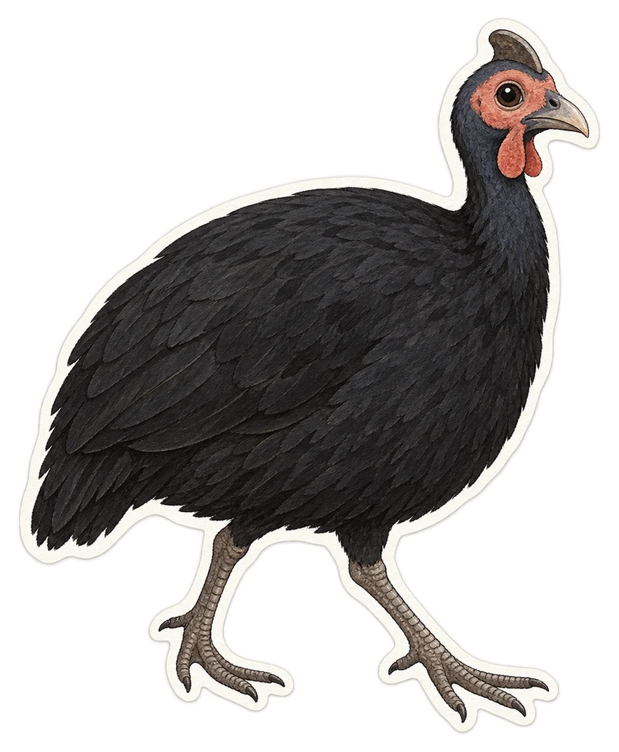 La pintade noire (Agelastes niger)