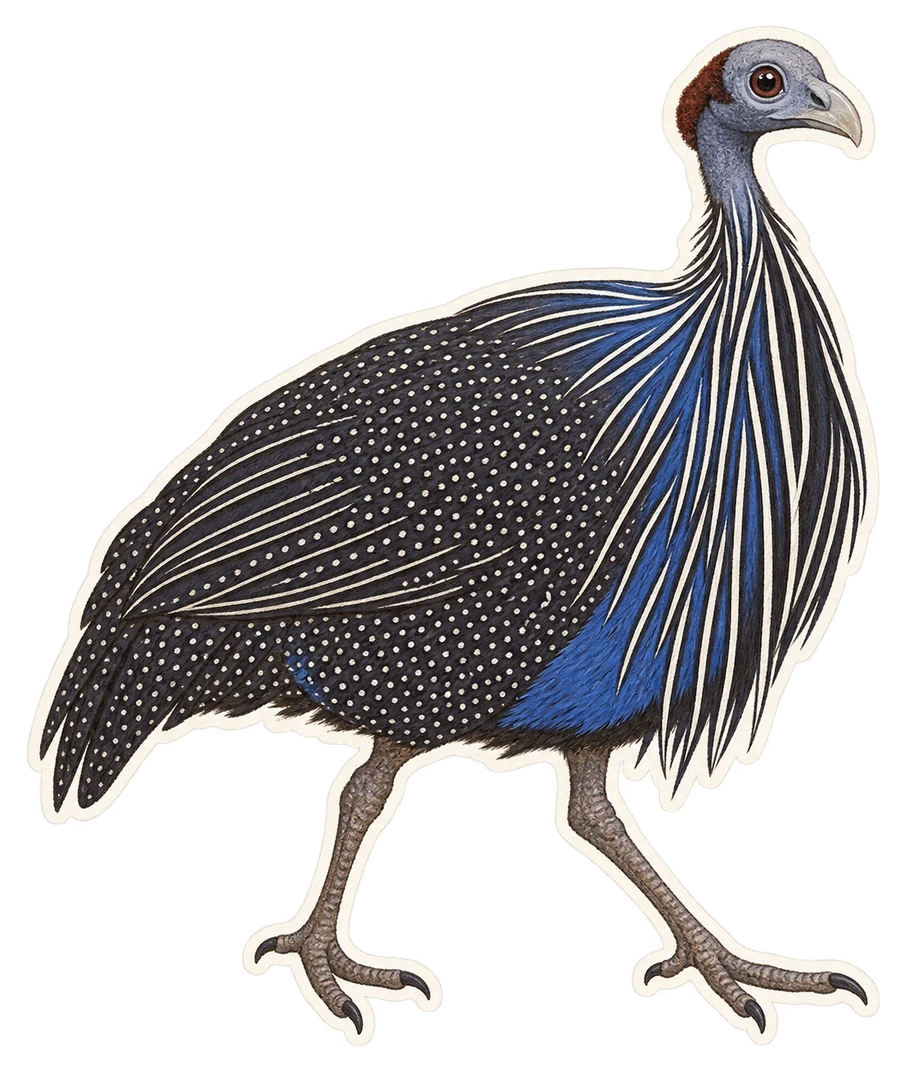 La pintade vulturine (Acryllium vulturinum)