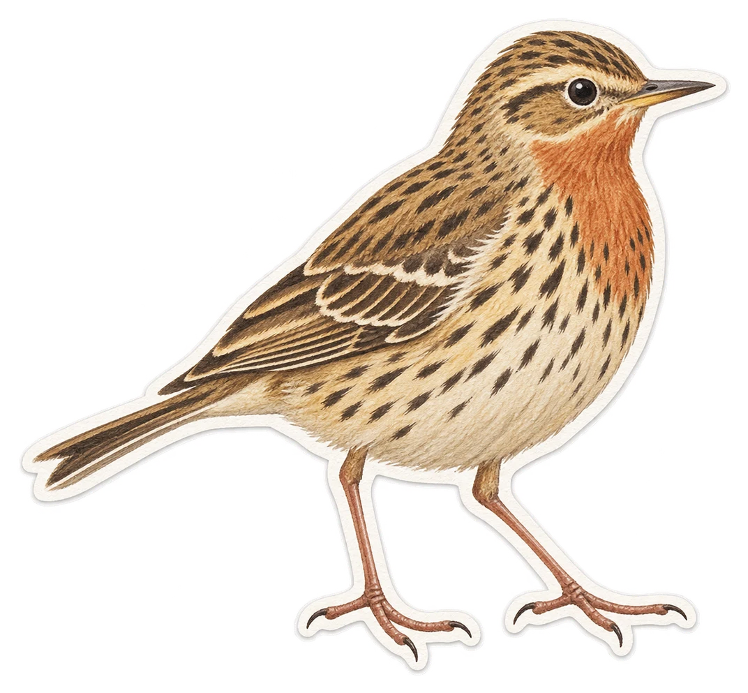 Le pipit à gorge rousse (Anthus cervinus)