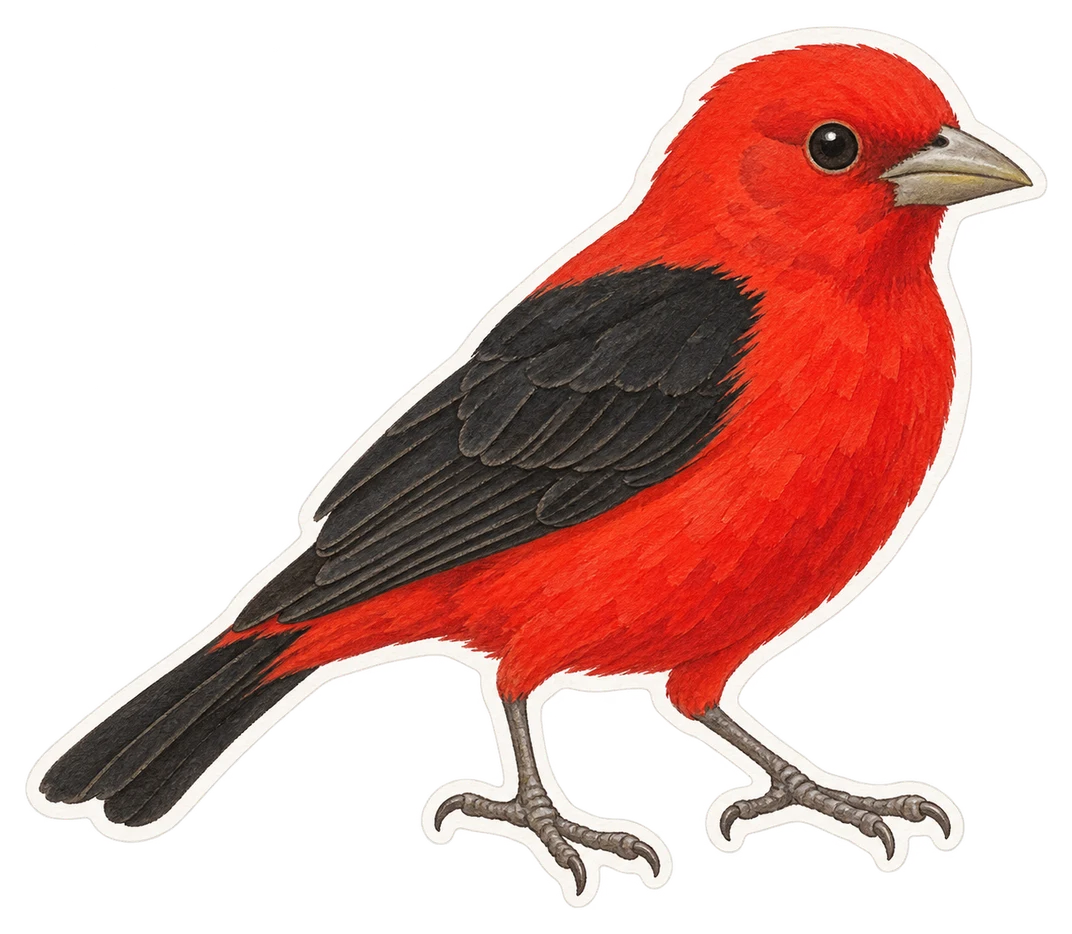 Le piranga écarlate (Piranga olivacea)