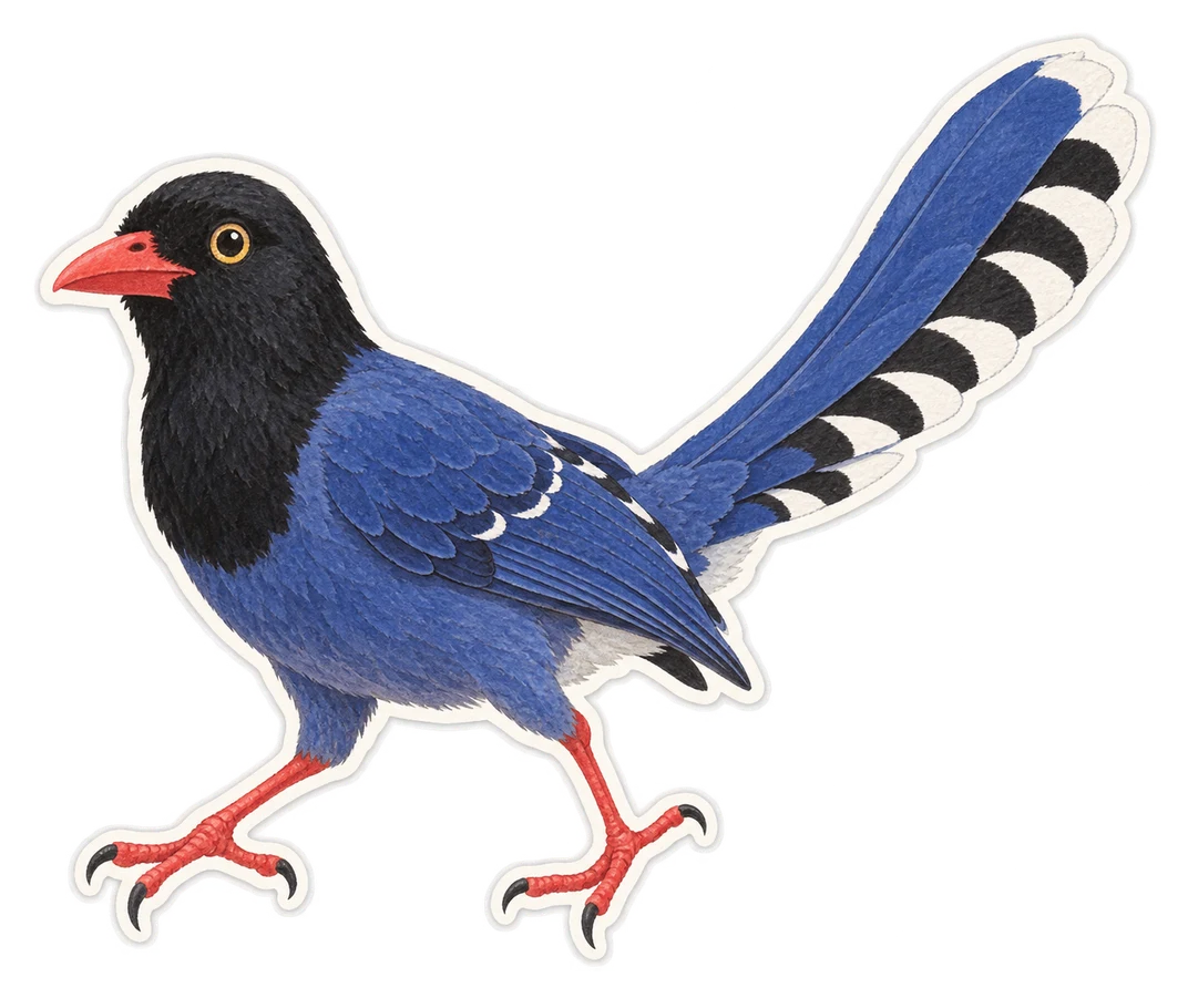 La pirolle de Taïwan (Urocissa caerulea)