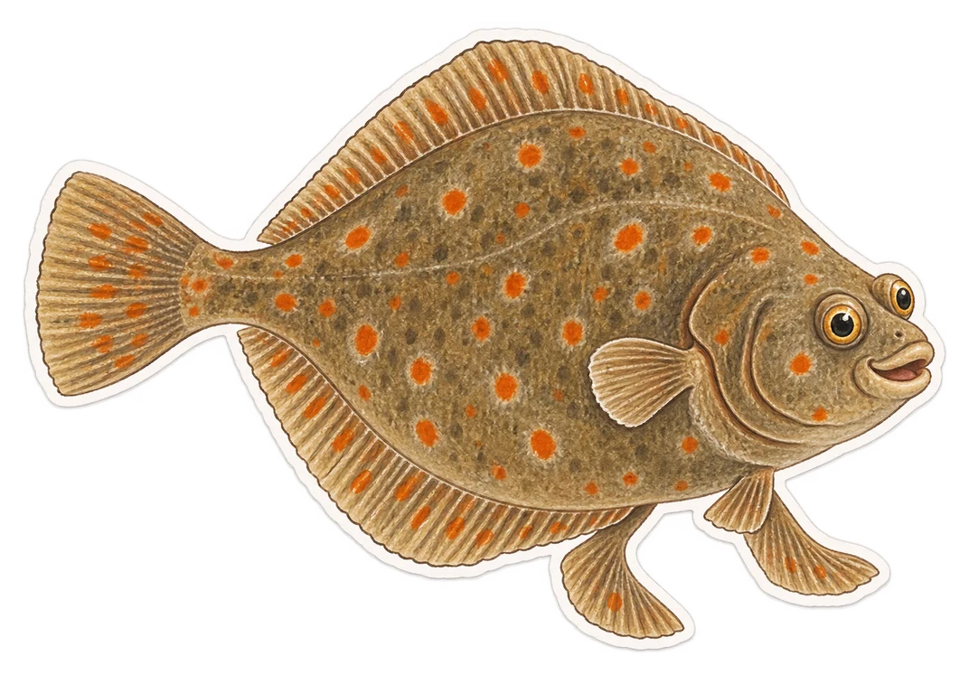 La plie commune (Pleuronectes platessa)