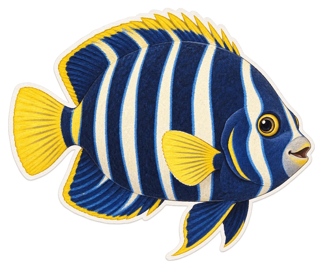 Le poisson-ange à six bandes (Pomacanthus sexstriatus)