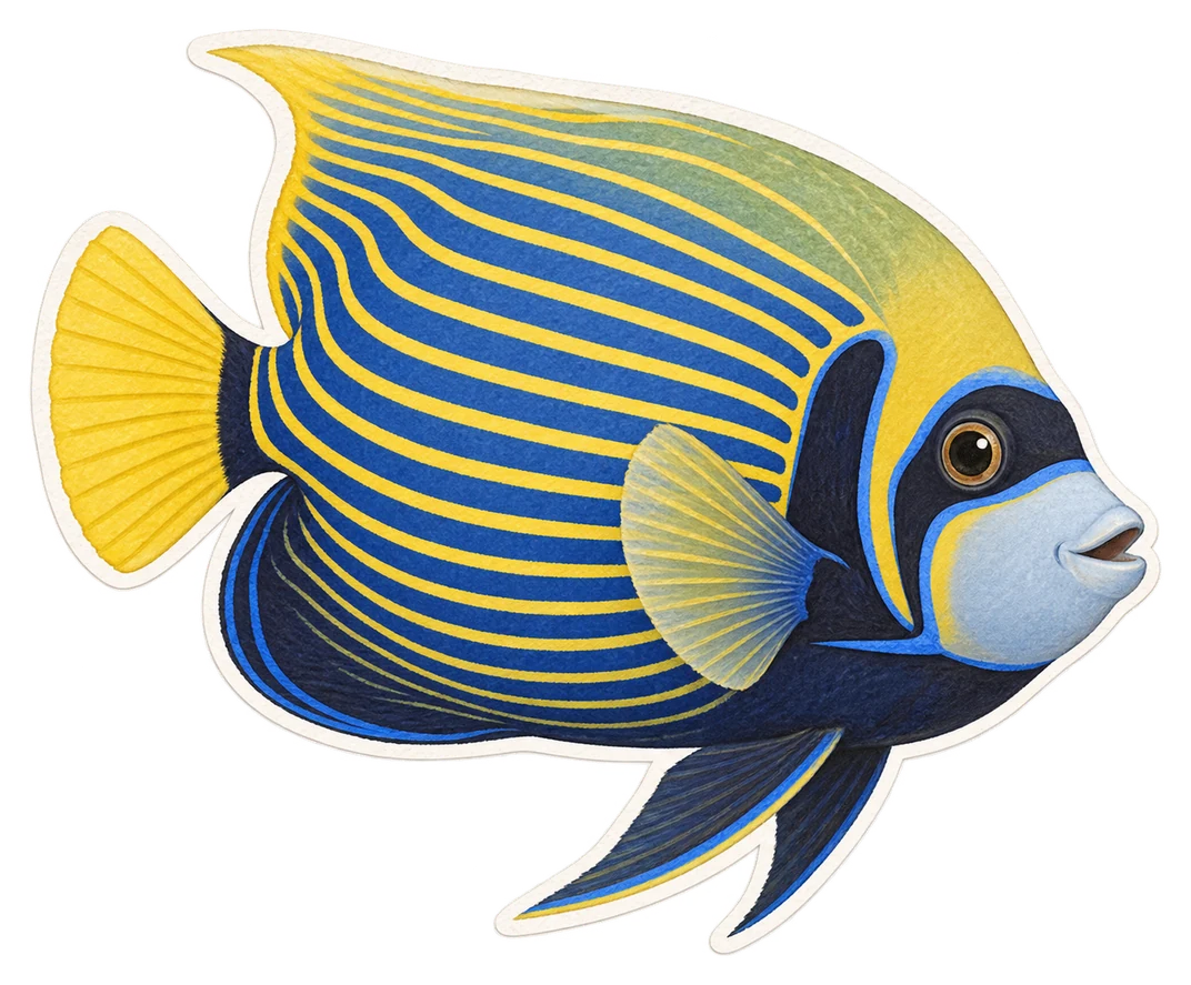 Le poisson-ange empereur (Pomacanthus imperator)