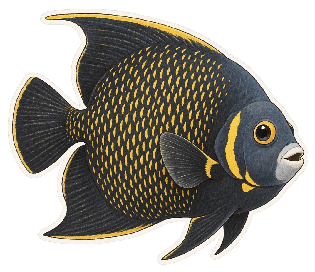 Le poisson-ange français (Pomacanthus paru)