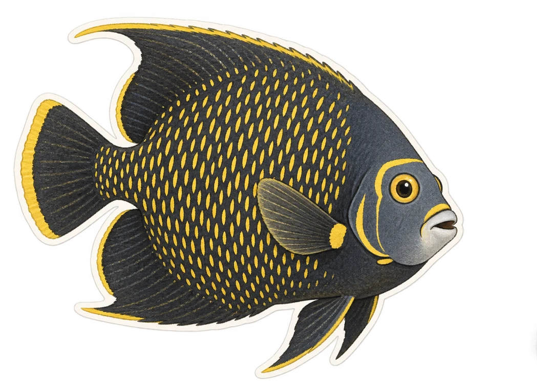 Le poisson-ange royal (Holacanthus ciliaris)