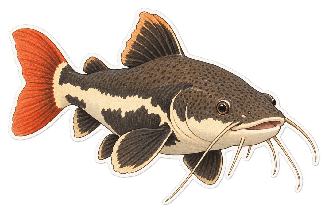Le poisson-chat à queue rouge (Phractocephalus hemioliopterus)