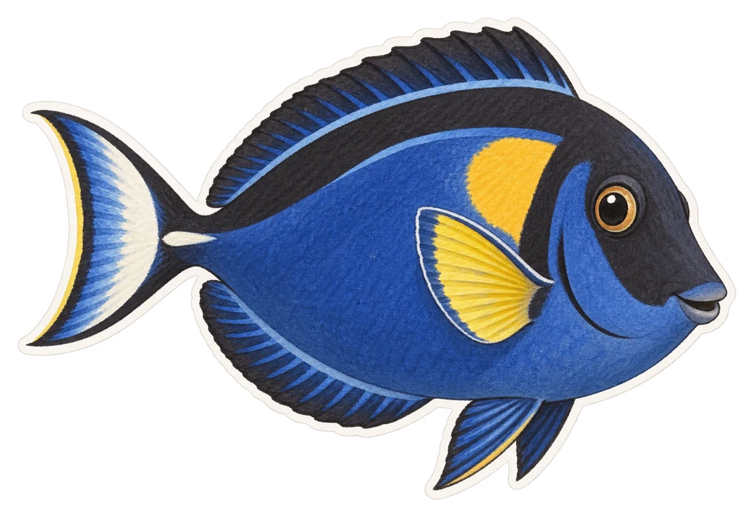 Le poisson-chirurgien à épaulettes (Acanthurus nigricans)