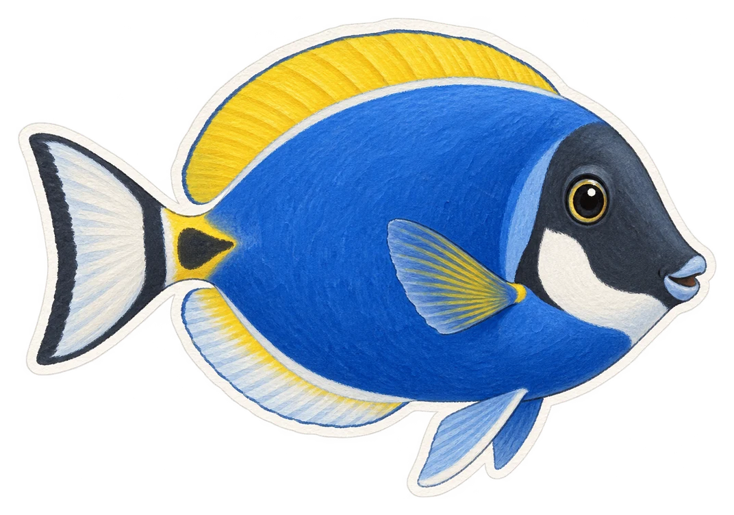 Le poisson-chirurgien à joues blanches (Acanthurus leucosternon)