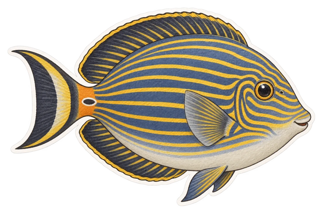 Le poisson-chirurgien clown (Acanthurus lineatus)