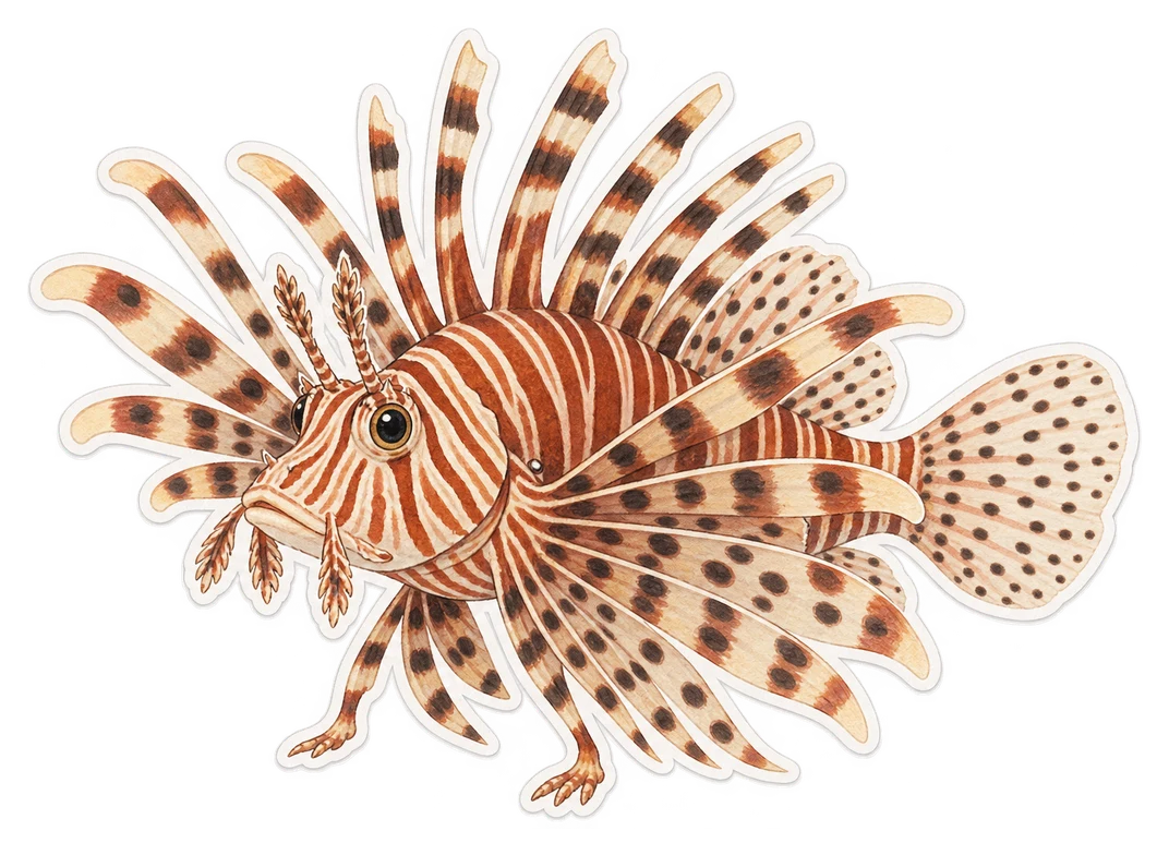 Le poisson-lion à antennes (Pterois antennata)