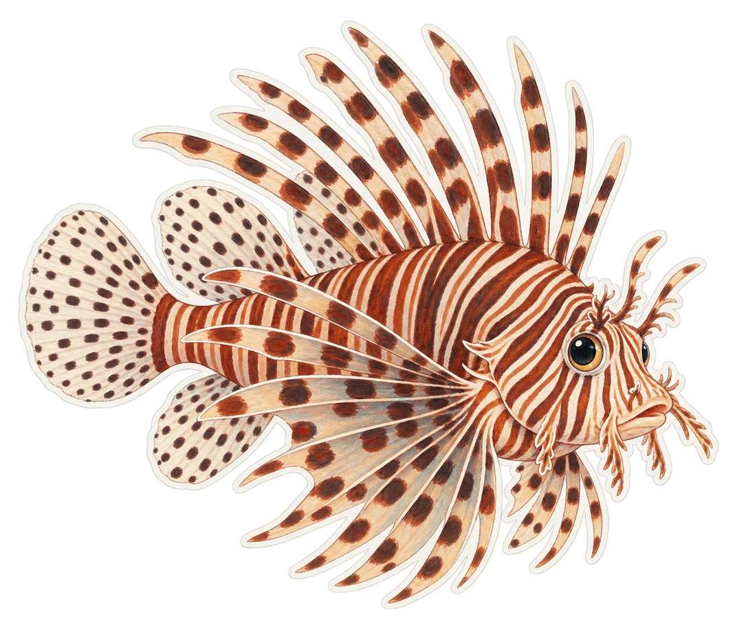 Le poisson-lion radié (Pterois radiata)