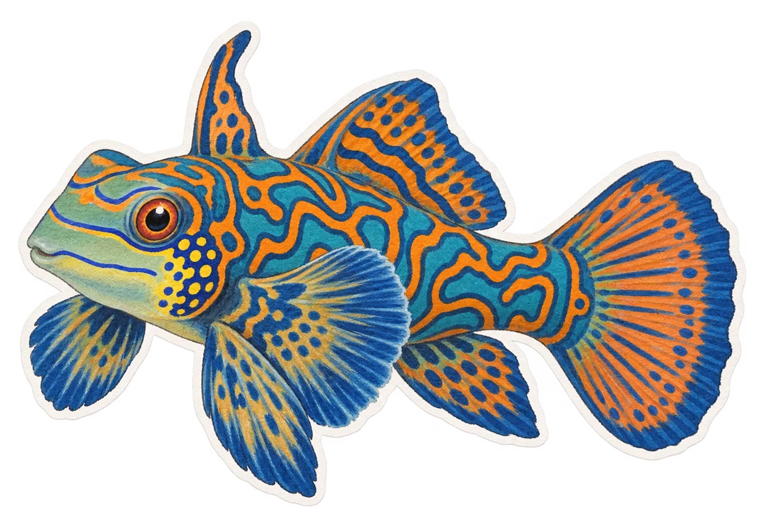 Le poisson-mandarin (Synchiropus splendidus)