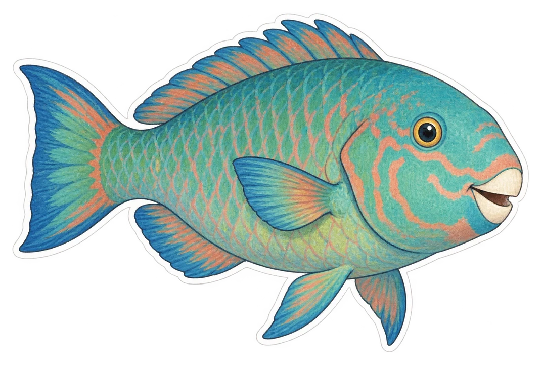 Le poisson-perroquet à bosse (Bolbometopon muricatum)