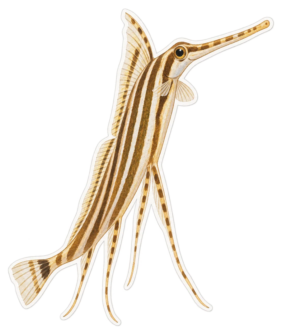 Le poisson-rasoir strié (Aeoliscus strigatus)