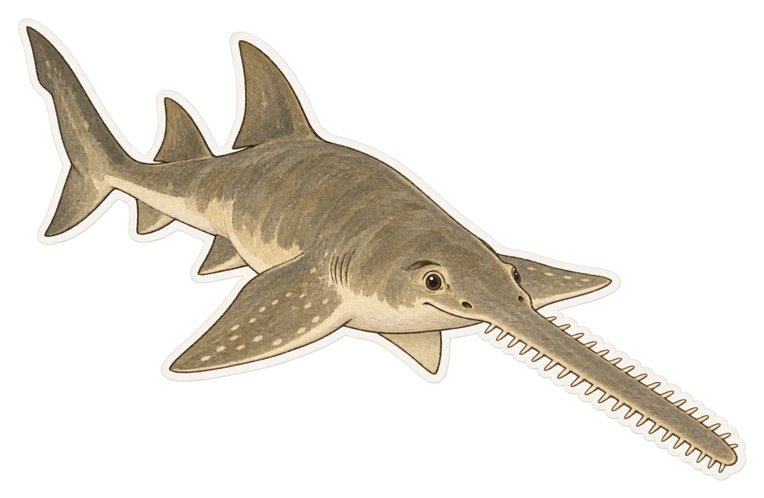 Le poisson-scie commun (Pristis pristis)