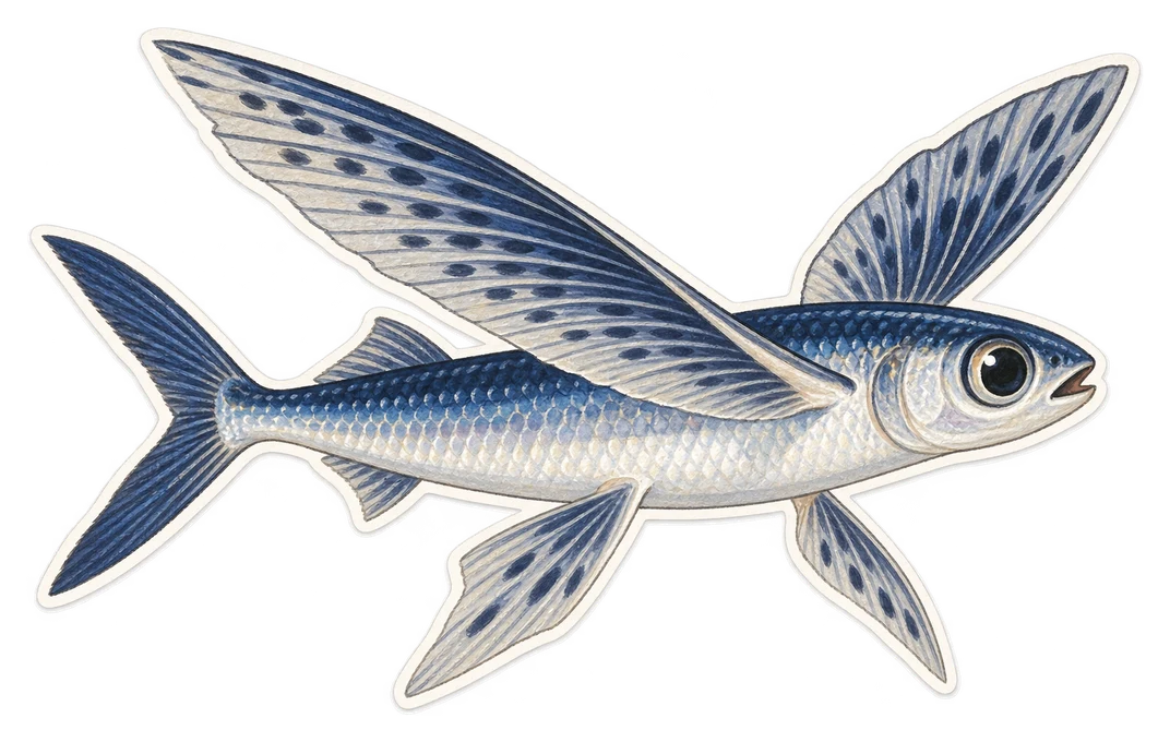 Le poisson volant commun (Exocoetus volitans)