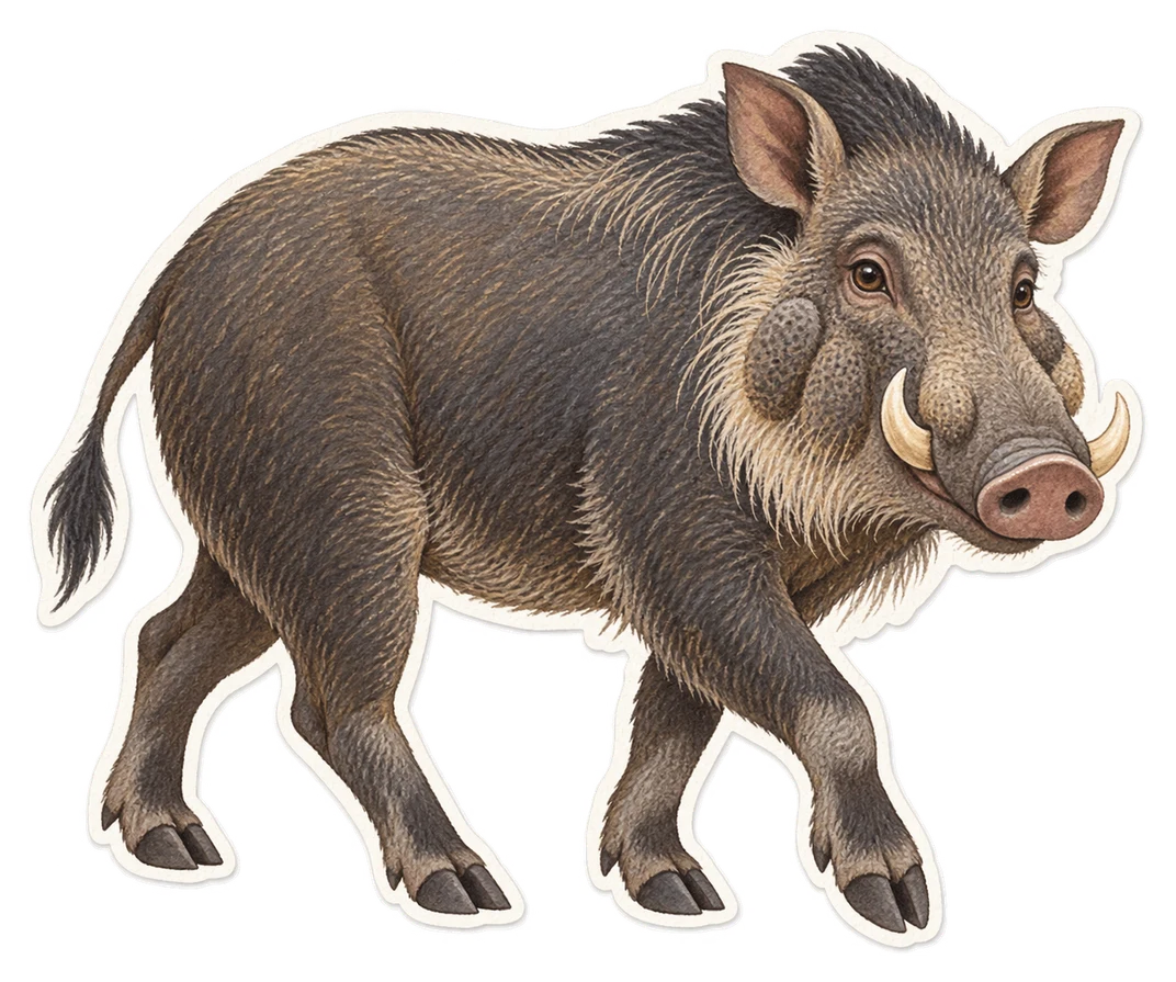 Le porc verruqueux de Java (Sus verrucosus)