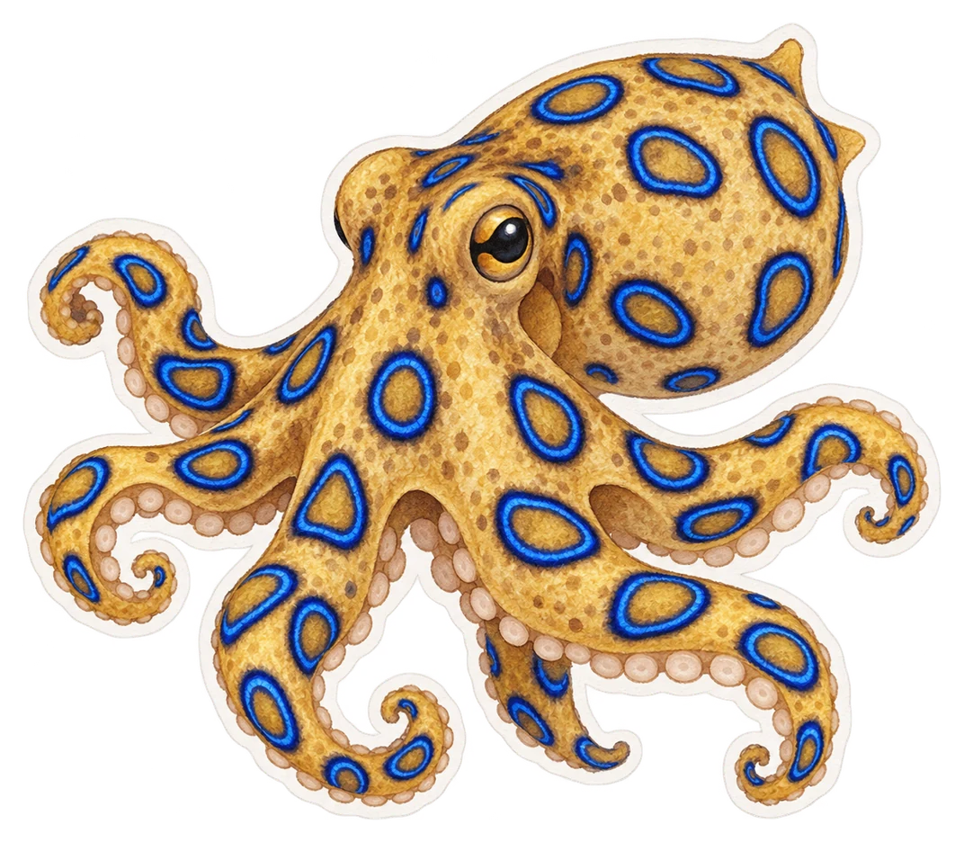 Poulpe à anneaux bleus