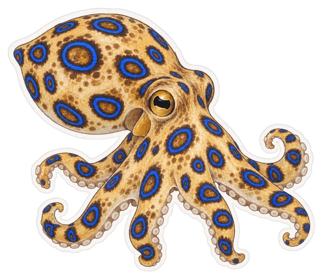 Le poulpe à ocelles (Amphioctopus marginatus)
