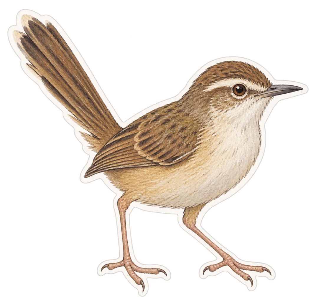 Le prinia aquatique (Prinia fluviatilis)